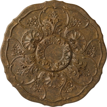 Ekena Millwork Cornelia Ceiling Medallion (Fits Canopies up to 4"), Hand-Painted Rubbed Bronze, 22 1/2"OD x 1 1/2"P CM22CNRZS